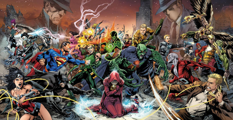 “Trinity War” covers by Ivan Reis, Joe Prado, and Rod Reis